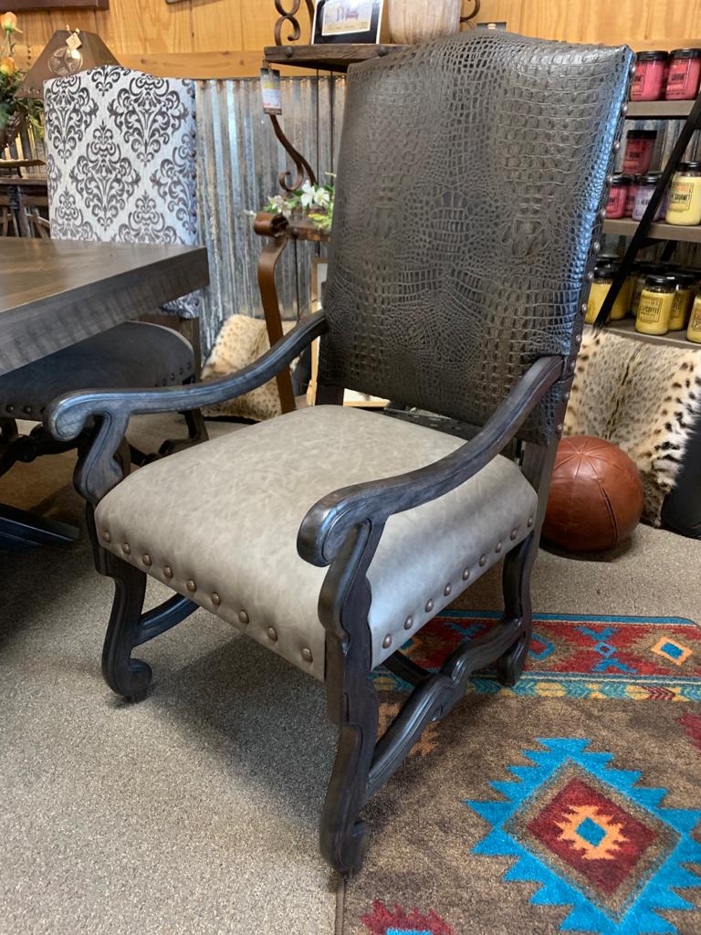 Louis Leather Carver Arm chair