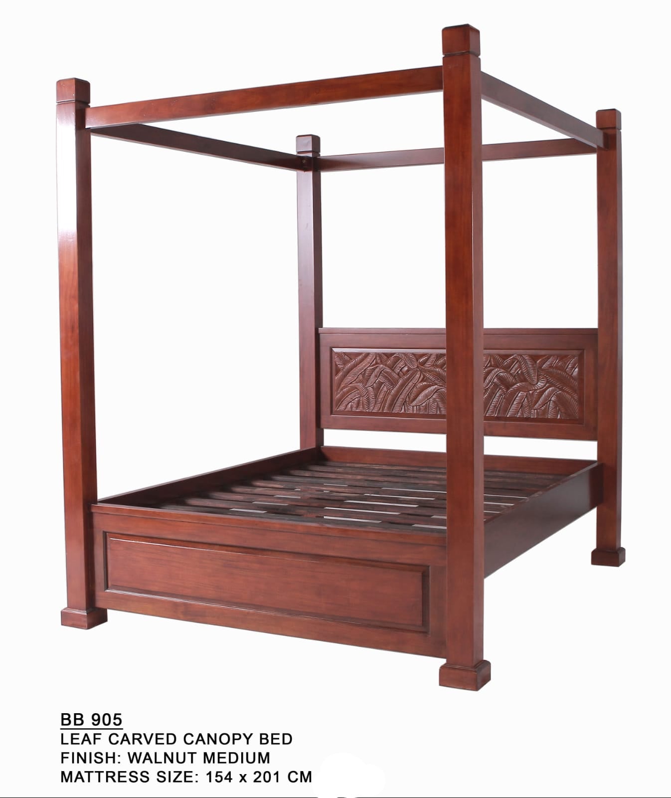 MARA LEAF CARVED POSTER BED