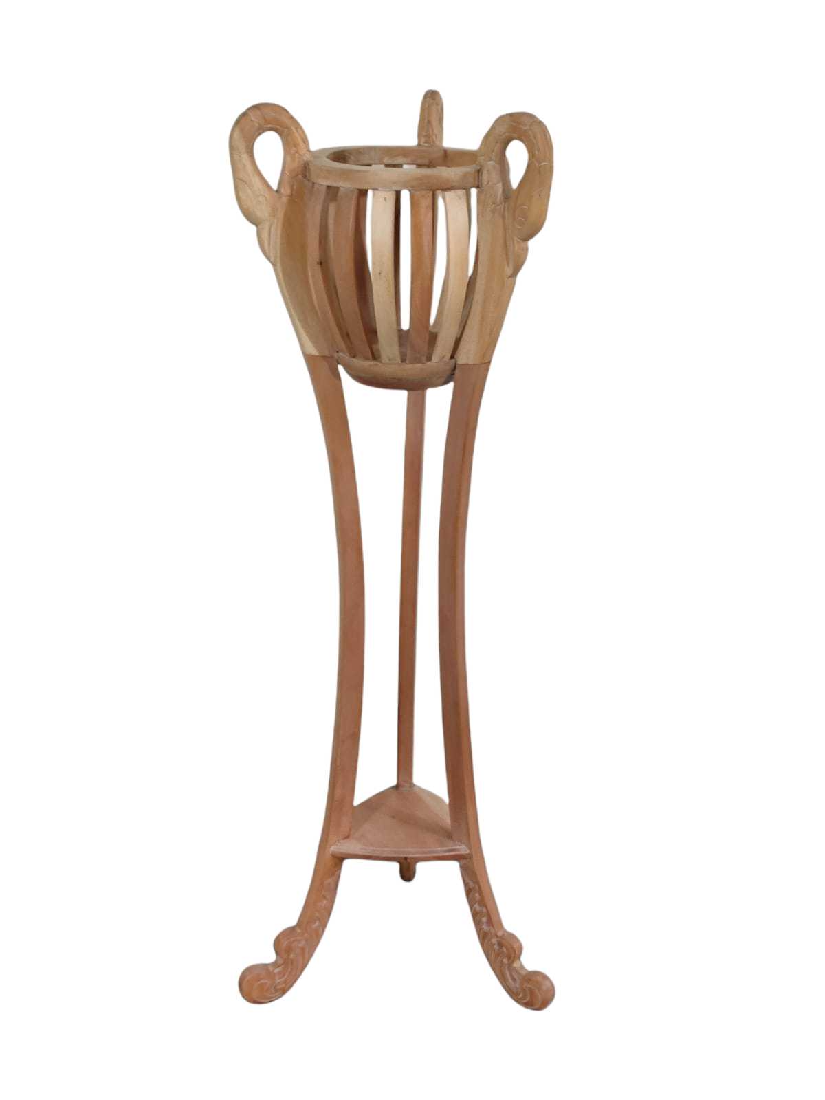 MAHOGANY SWAN PLANT STAND