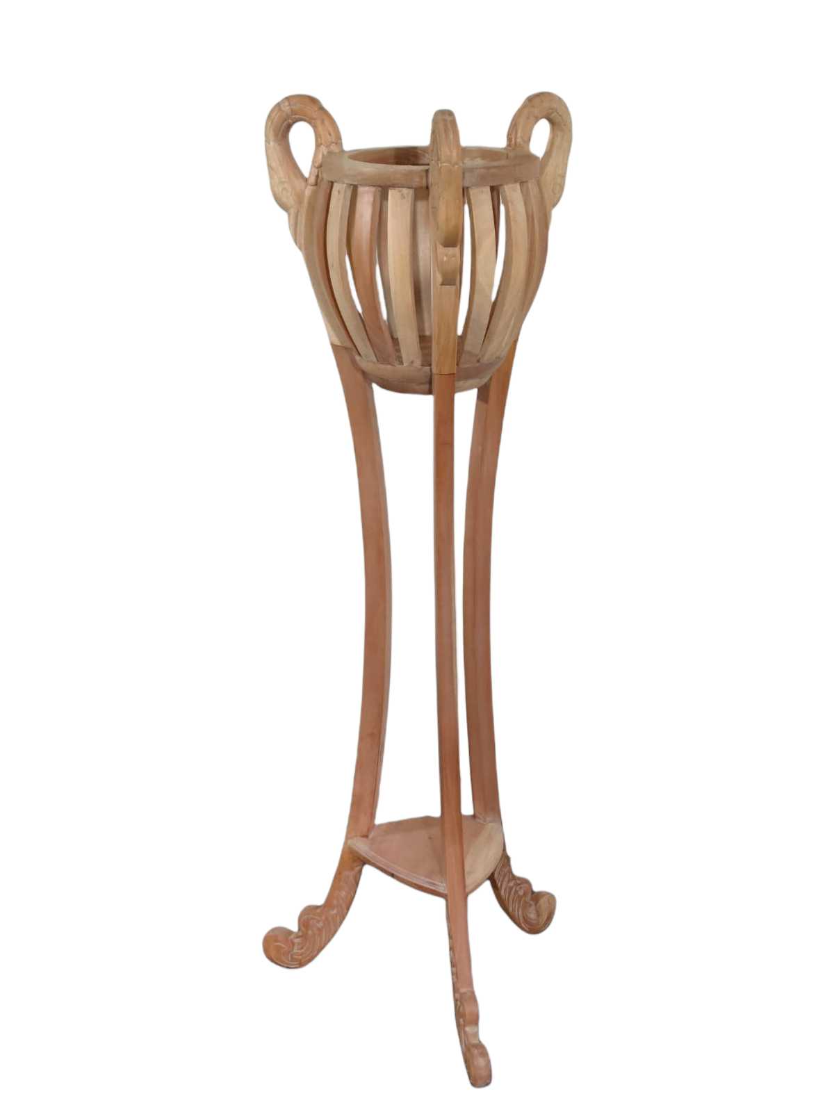 MAHOGANY SWAN PLANT STAND