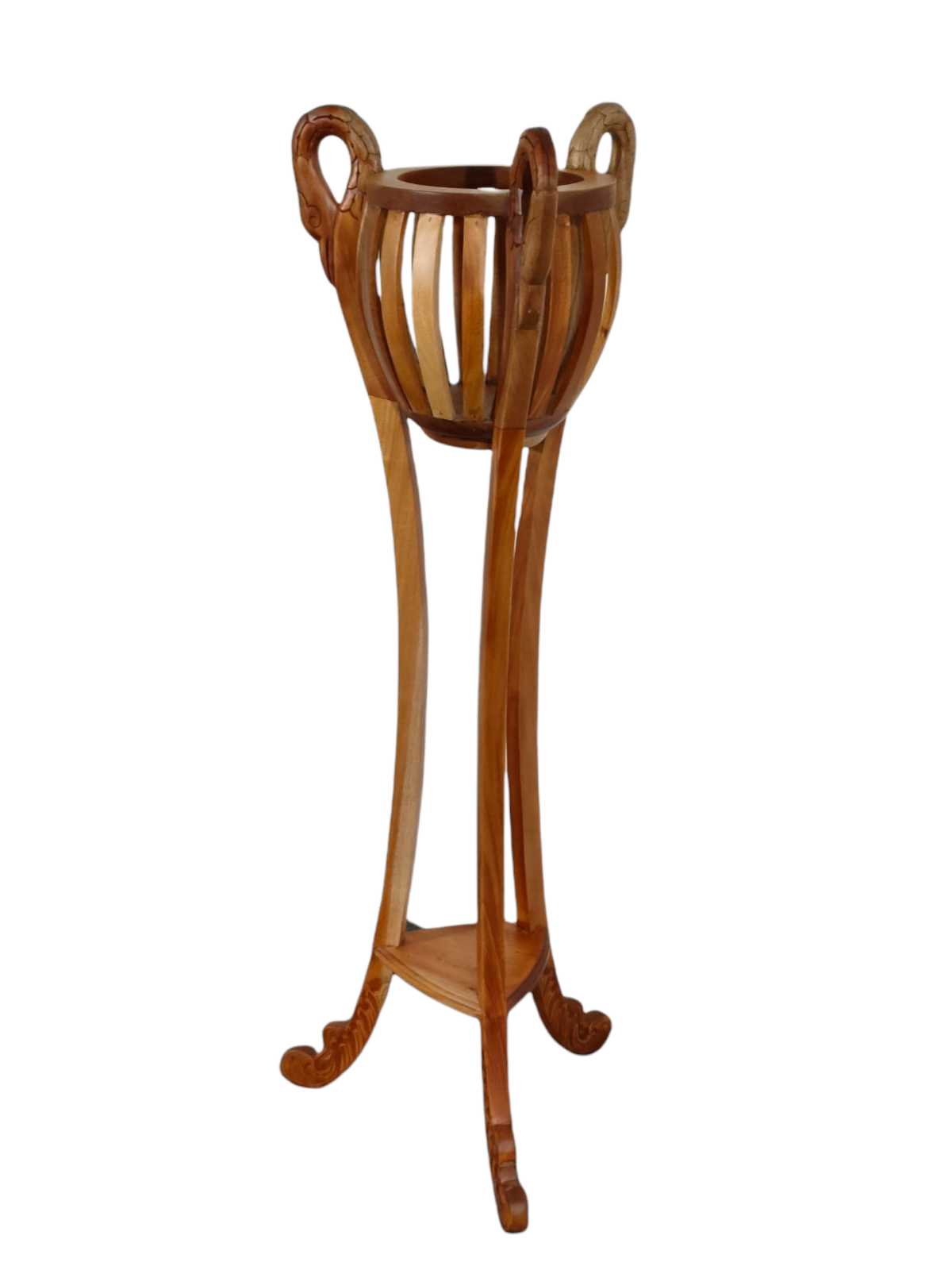 MAHOGANY SWAN PLANT STAND