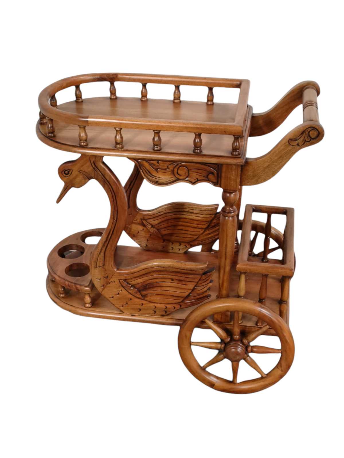 Swan carved Tea wagon