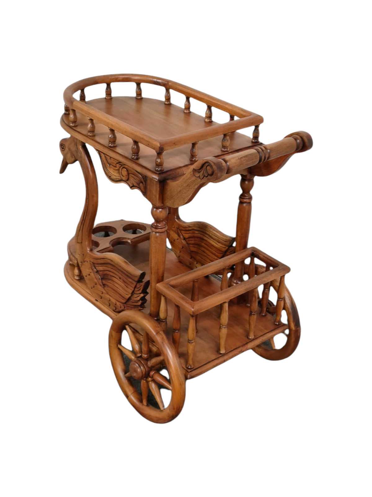 Swan carved Tea wagon