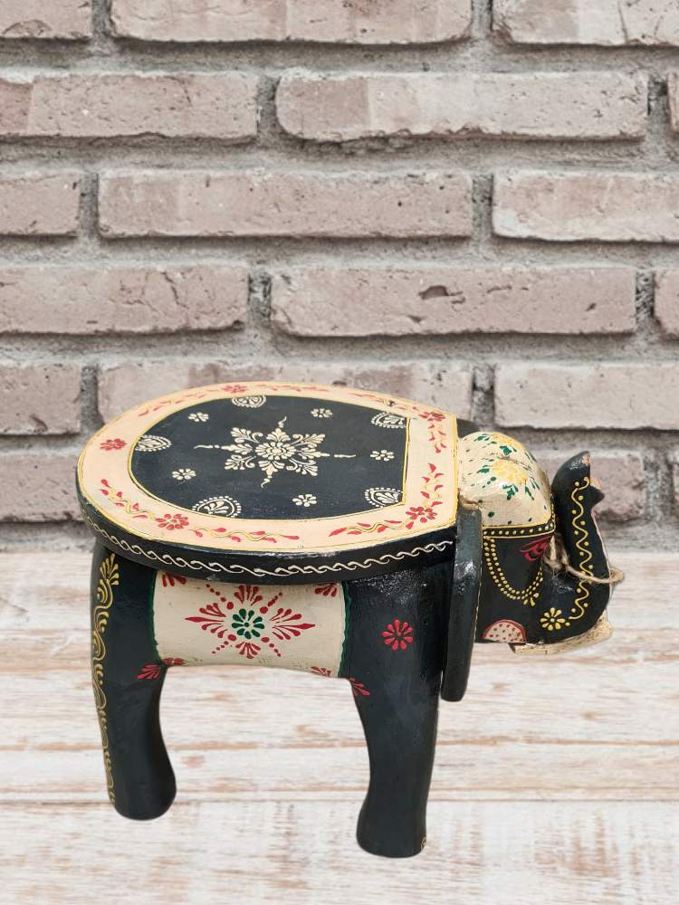 Indian Wooden Elephant stand Small