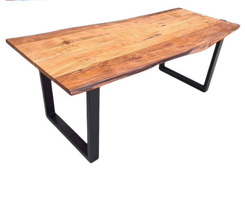 TEXAS LIVE EDGE INDUSTRIAL DINING TABLE