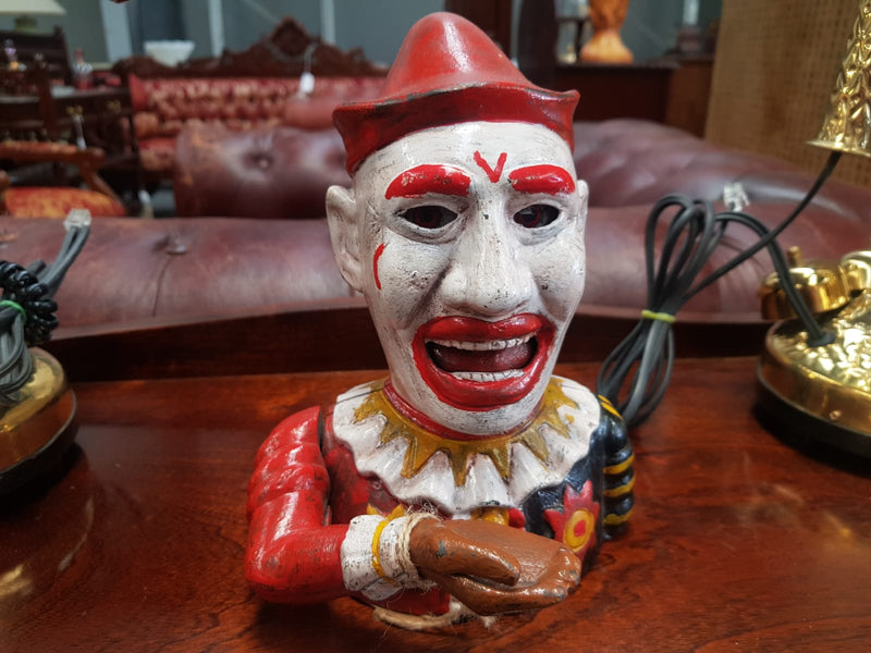 Clown Cast Iron Money Bank