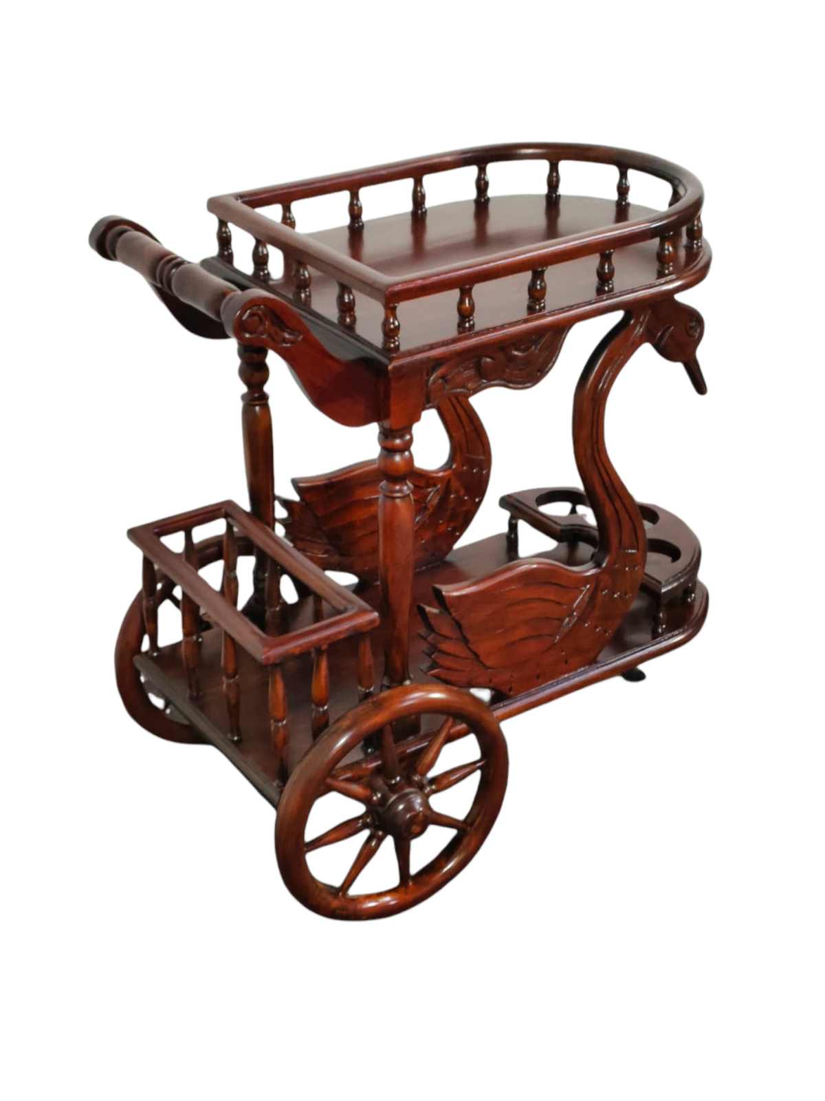Swan carved Tea wagon