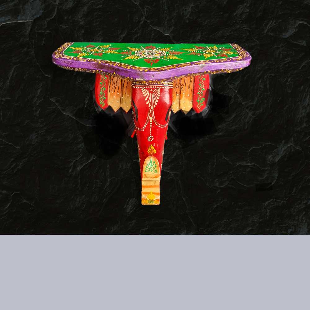 Hand Painted Indian Elephant wall Shelf