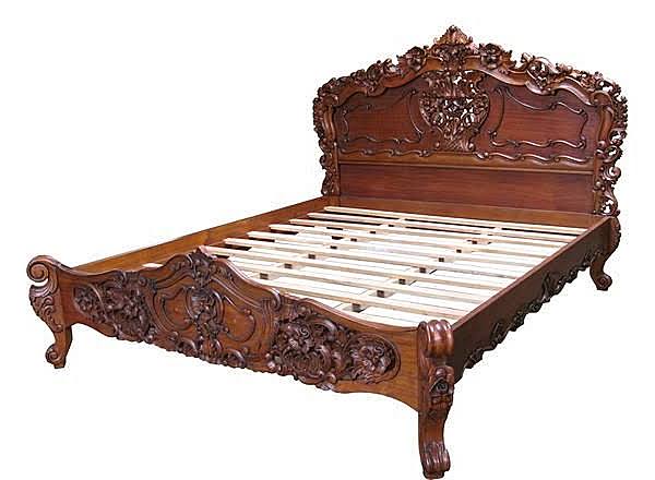 ROCOCO BED HAND CARVED