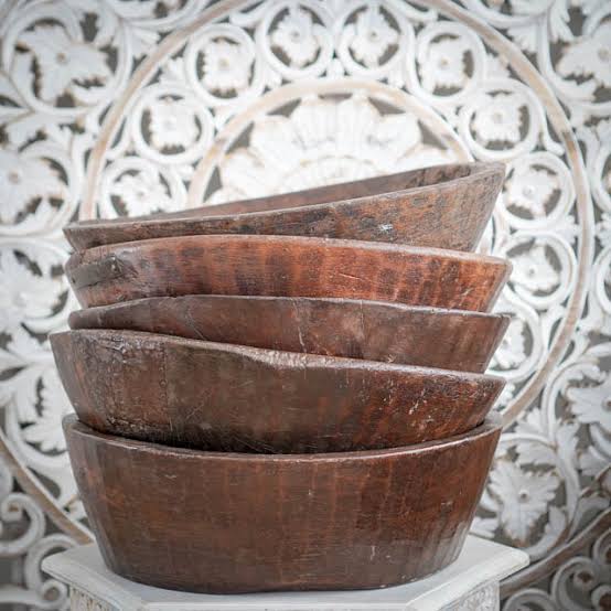 Vintage Indian Wooden Bowls