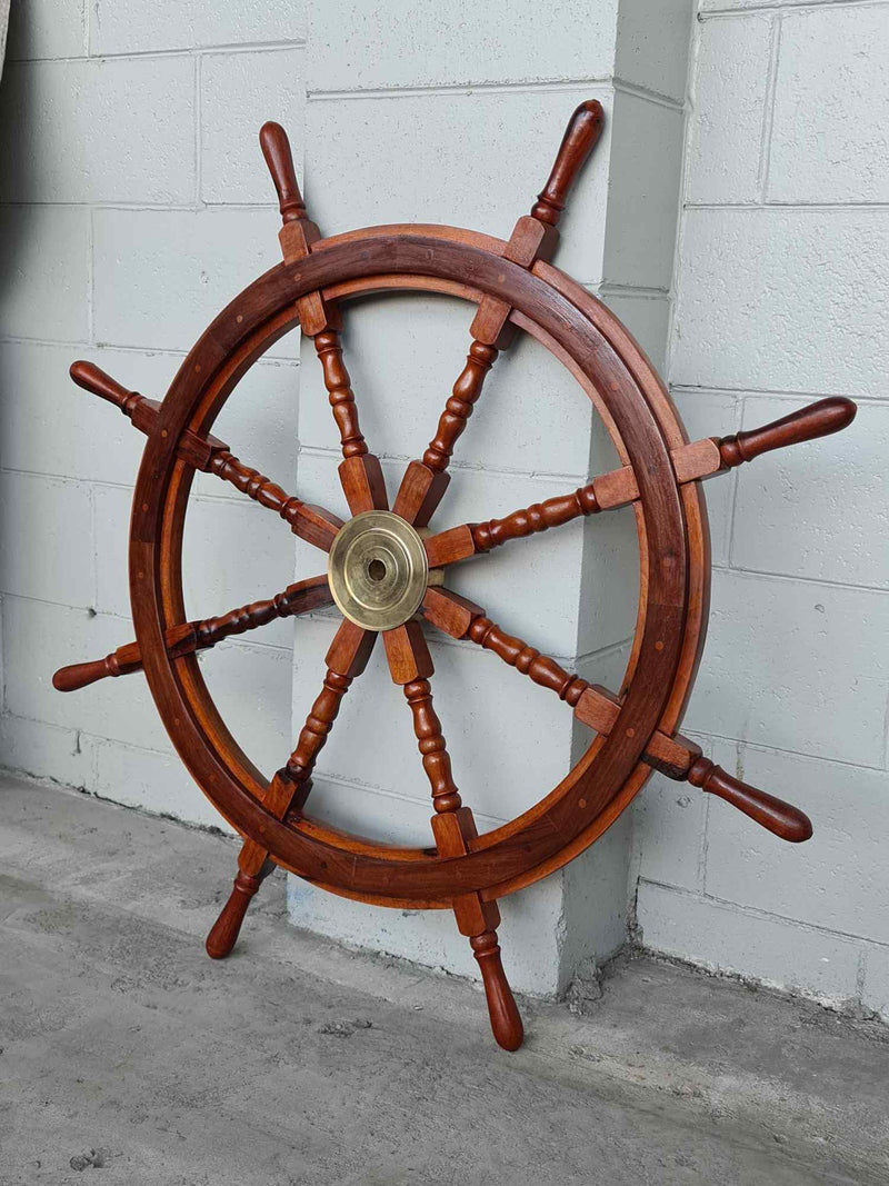 Captain Cook Large Wooden Ship wheel 110cm