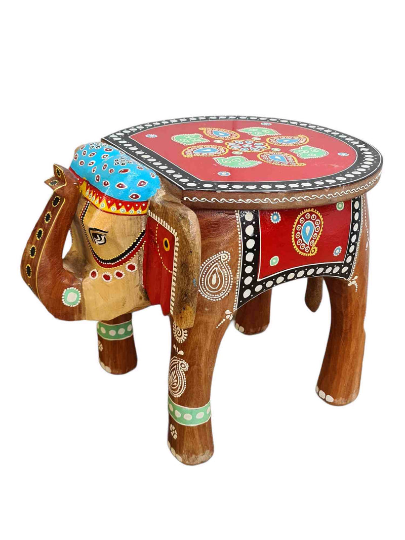 Large Hand Painted Elephant Table